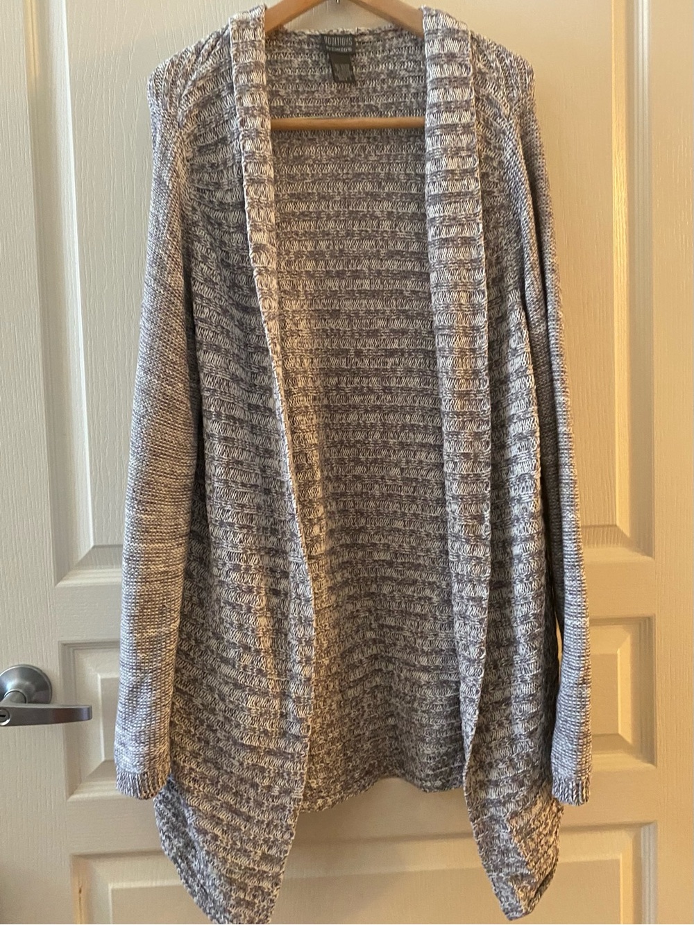 CHICO’S Additions Open Front Knit Cardigan in Marled Grey - 16
